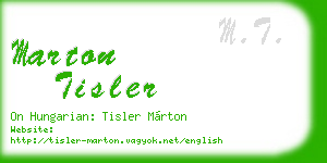 marton tisler business card