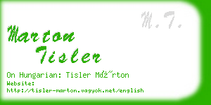 marton tisler business card